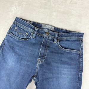 Revtown Jeans Mens 32x32(31.25) Blue Dark Wash Taper Slim Fit Decade Denim EUC